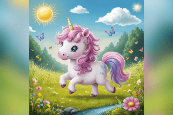Cute Magical Unicorn Background Graphic Backgrounds By Endrawsart