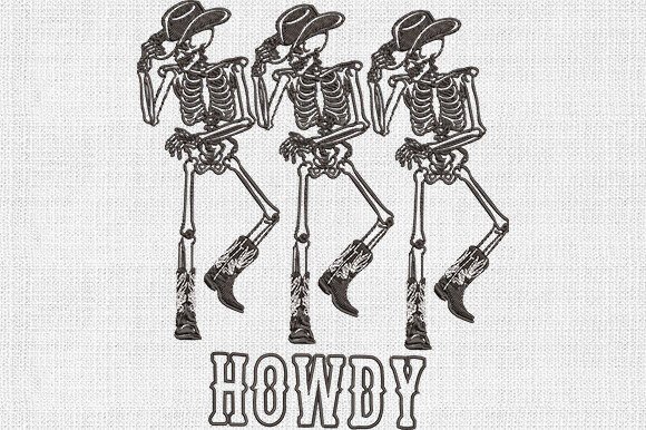 Howdy Skeleton Dancing Embroidery Files North America Embroidery Design By svgcronutcom
