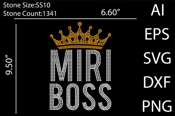 Miri Boss Rhinestone Templates Design Graphic T-shirt Designs By Design Box