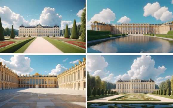 Palace of Versailles, France. 3d Render Graphic AI Graphics By Photowall