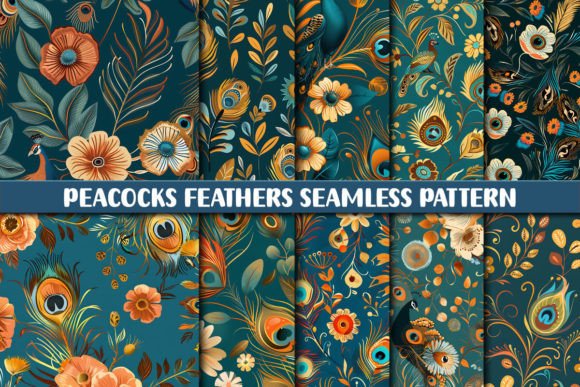 Peacocks Feathers Seamless Pattern Graphic Patterns By protabsorkar11