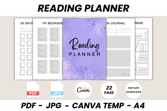 Reading Planner Canva Template Graphic Print Templates By DIGITAL PRINT BOX