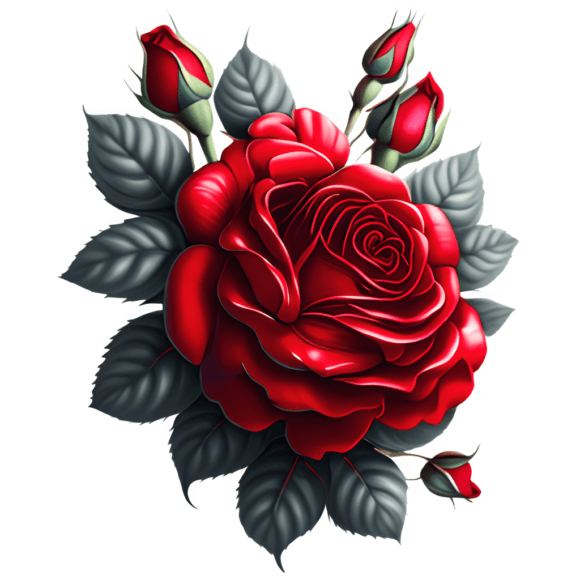 Grafika czerwona róża serce Treści Społeczności Przez Colourful