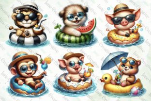 Summer Animals on Float Sublimation Graphic Illustrations By JaneCreative 3