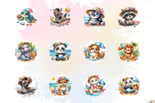 Summer Beach Animals Clipart Summer Png Graphic Illustrations By Artistic Revolution 8