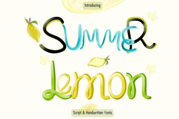 Summer Lemon Script & Handwritten Font By Noomam Happy digital Art