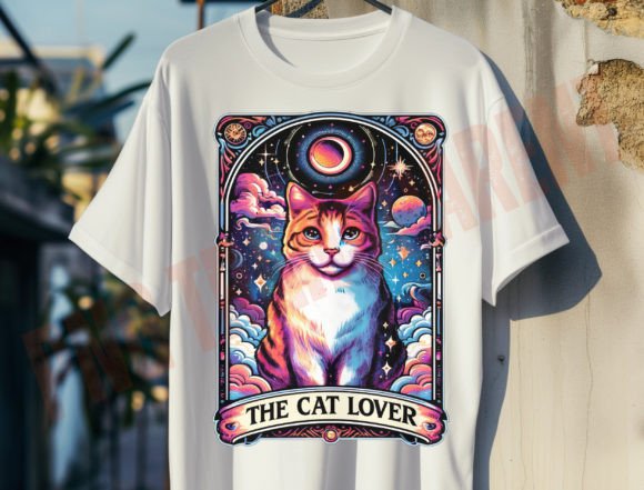 The Cat Lover Tarot, Tuxedo Cat Lover Graphic T-shirt Designs By DeeNaenon