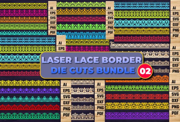 Laser Cut Lace Border Die Cuts Bundle 02 Grafik 3D SVG Von LaijuAkter