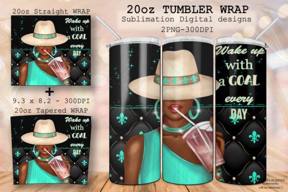 20oz Boss Babe Black Woman Tumbler Wrap Grafica Modelli di Stampa Di DigitalTresorDesigns