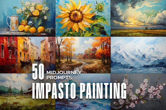 50 Impasto Painting Midjourney Prompts Graphic AI Graphics By MadeByAI Studio