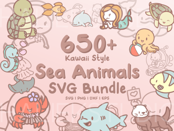 650+ Sea Animals SVG Illustrations Graphic Illustrations By HalieKStudio