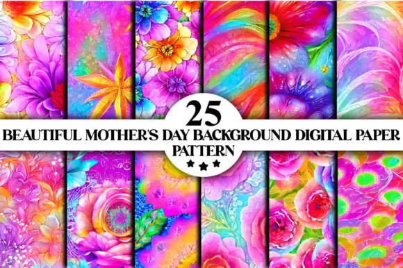 Beautiful Mother's Day Pattern Bundle Graphic Patterns By BDB_Graphics