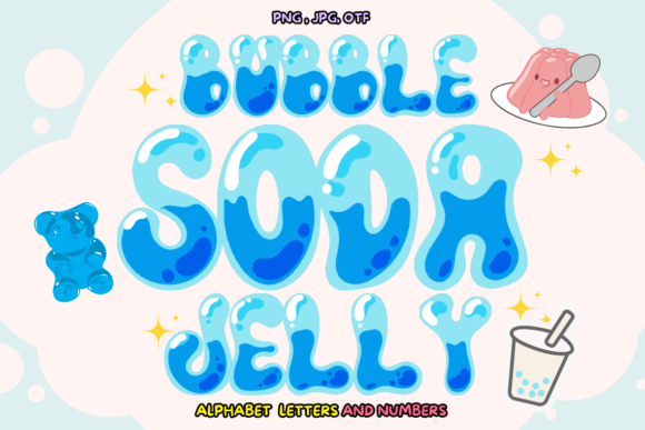 Bubble Soda Jelly Farb-Schriftarten Schriftart Von VividDoodle