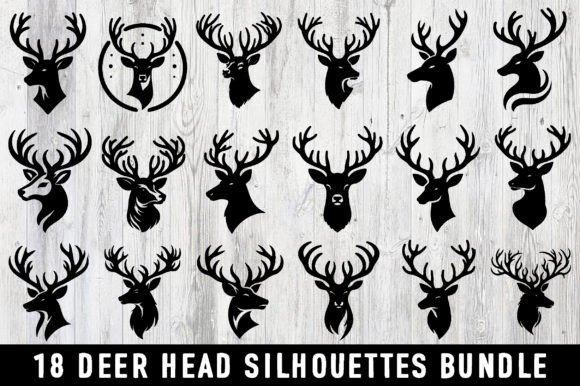 Deer Head Silhouette, Deer SVG Cut File Graphic Crafts By Creative Art