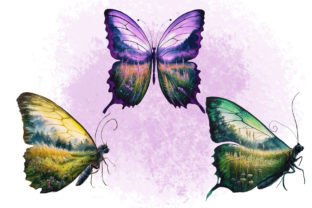 Double Exposure Butterfly Bundle Illustration Illustrations Imprimables Par Dreamy Art 2