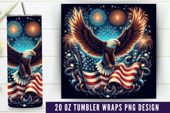 Happy 4th of July Eagle 20Oz Tumbler PNG Graphic Illustrations By Craft Fair