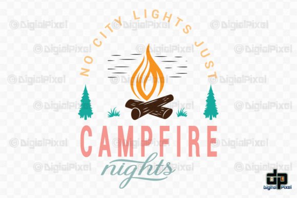 No City Lights Just Campfire Nights SVG Grafica Creazioni Di Digital Pixel