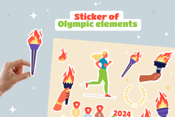 Sticker of Olympic Elements Graphic Crafts By DesignHelen