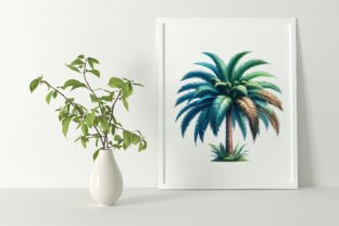 Watercolor Palm Tree Sublimation Clipart Gráfico Ilustraciones Imprimibles Por SVGArt 4