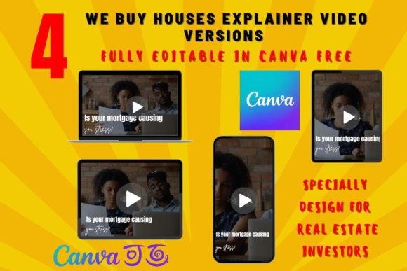 We Buy Houses Video Canva Template Graphic Social Media Templates By GraphicsPromo