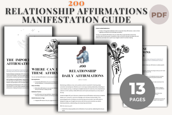 200 Relationship Affirmations Guide Graphic KDP Interiors By Nora as