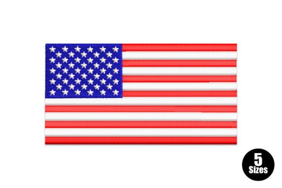 American Flag Independence Day Embroidery Design By Embiart
