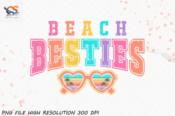 Beach Besties Retro PNG Sublimation Graphic Crafts By Crafts_Store