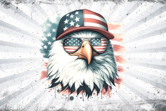 Eagle Patriotic 4th July American Flag Graphic Illustrations By shahtech50
