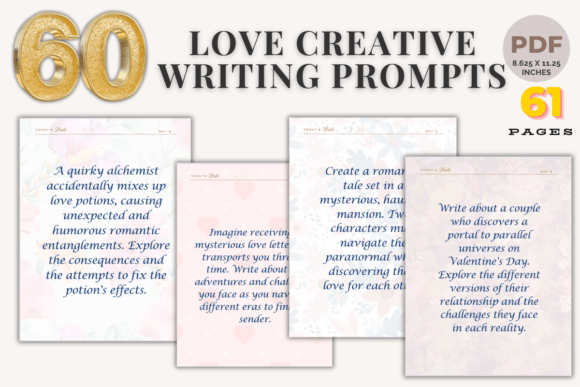 Love Creative Writing Prompts Ebook Graphic KDP Interiors By Nora as