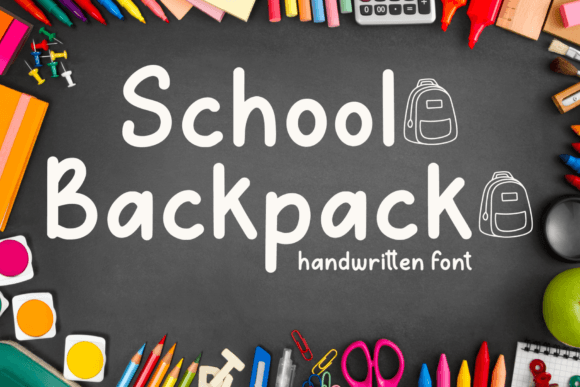 School Backpack Skript-Schriftarten Schriftart Von AEN Creative Studio