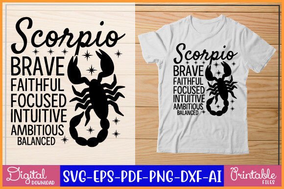 Scorpio Brave Faithful Focused Intuitive Graphic Crafts By Crafthouse