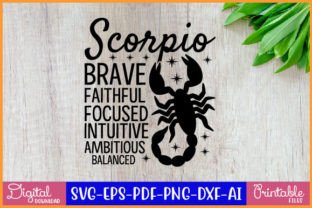 Scorpio Brave Faithful Focused Intuitive Gráfico Artesanato Por Crafthouse 3