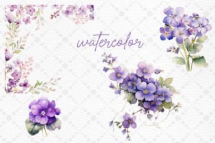 Violet Flowers Clipart Spring Flowers Illustration Illustrations Imprimables Par LeCoqDesign 2