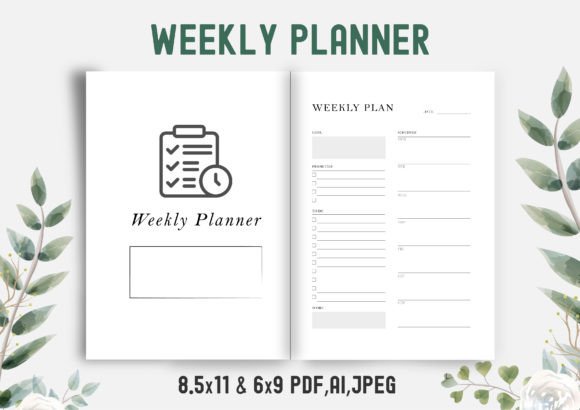 2024 Weekly Planner Printable Graphic KDP Keywords By Dizblast