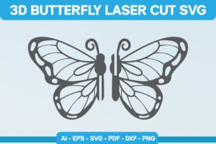 3D Butterfly Laser Cut SVG Gráfico SVG 3D Por syaid narindra 3