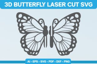 3D Butterfly Laser Cut SVG Gráfico SVG 3D Por syaid narindra 6