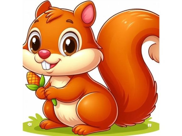 4 Cartoon a Squirrel Gráfico Ilustraciones Imprimibles Por A.I Illustration and Graphics