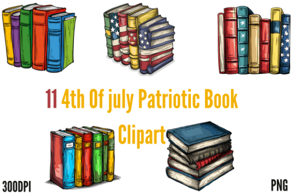 4th July Patriotic Book Clipart Graphic Crafts By Creative Flow