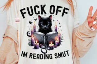 Black Cat Reading Book PNG Dark Romance Graphic Print Templates By Pixel Paige Studio 1