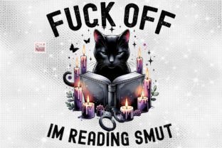 Black Cat Reading Book PNG Dark Romance Graphic Print Templates By Pixel Paige Studio 3