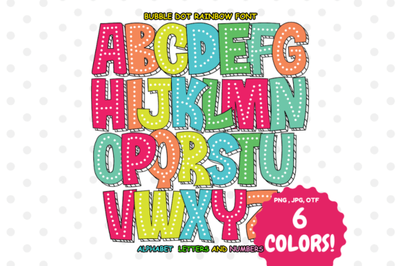 Bubble Dot Rainbow Color Fonts Font By VividDoodle