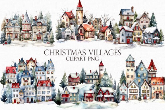 Christmas Villages Clipart Graphic AI Transparent PNGs By Mehtap Aybastı