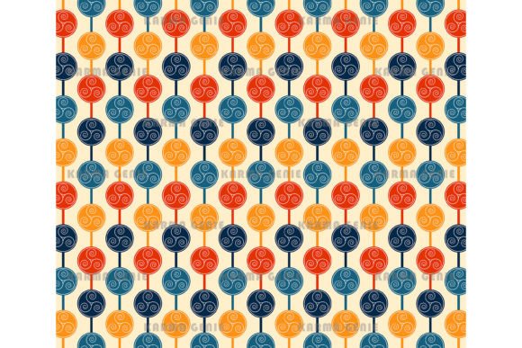 Colorful Circles & Swirls Retro Pattern Grafik Papier-Muster Von Karma Genie