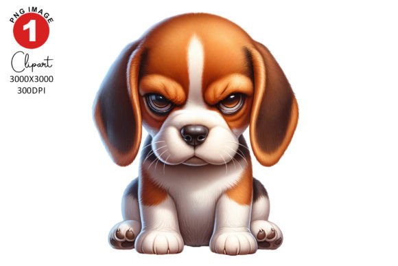 Cute Grumpy Dog Clipart PNG Graphic AI Transparent PNGs By TheDigitalStore247
