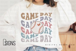 Groovy Game Day Baseball Sublimation Graphic T-shirt Designs By DSIGNS 3