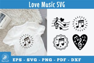 Love Music SVG, Music Note Silhouette Illustration Artisanat Par NightSun