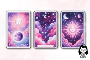 Magic & Celestial Tarot Card Sublimation Illustration Illustrations Imprimables Par Cat Lady 4