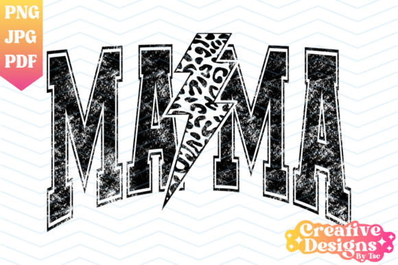 Mama Varsity Leopard Bolt Graphic Crafts By CreativeDesignsByTsc