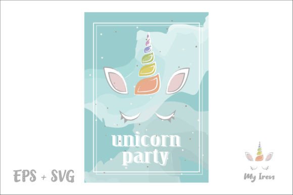 Unicorn Party Rainbow Afbeelding Afdrukbare Illustraties Door irinabarykina.voz1
