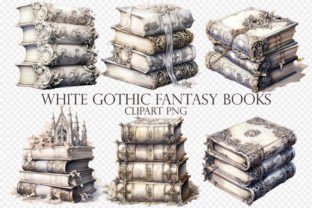 White Gothic Fantasy Books Graphic AI Transparent PNGs By Mehtap Aybastı 2